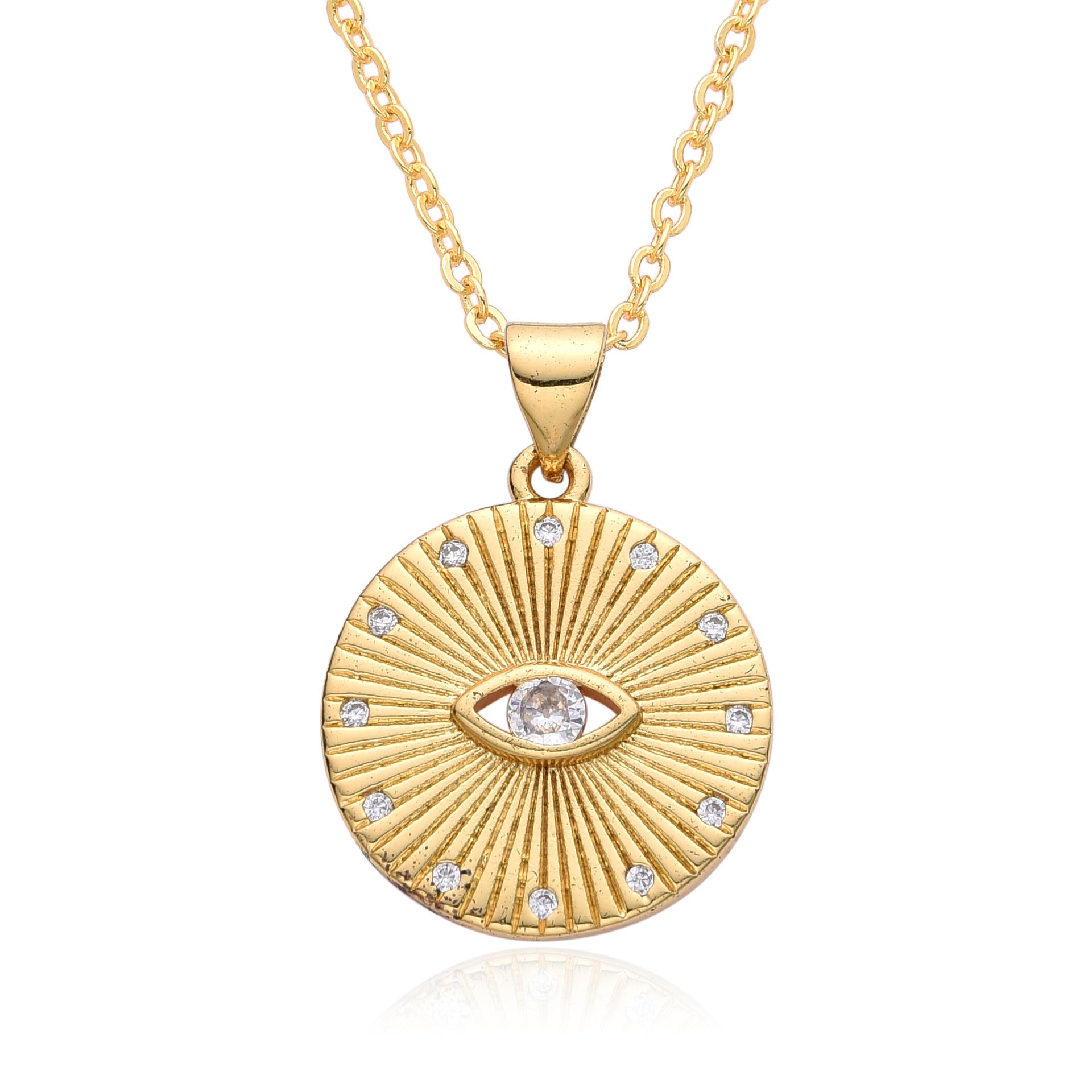 Wholesale Micro Set Devil Eye Small Shield Exotic Style Necklace